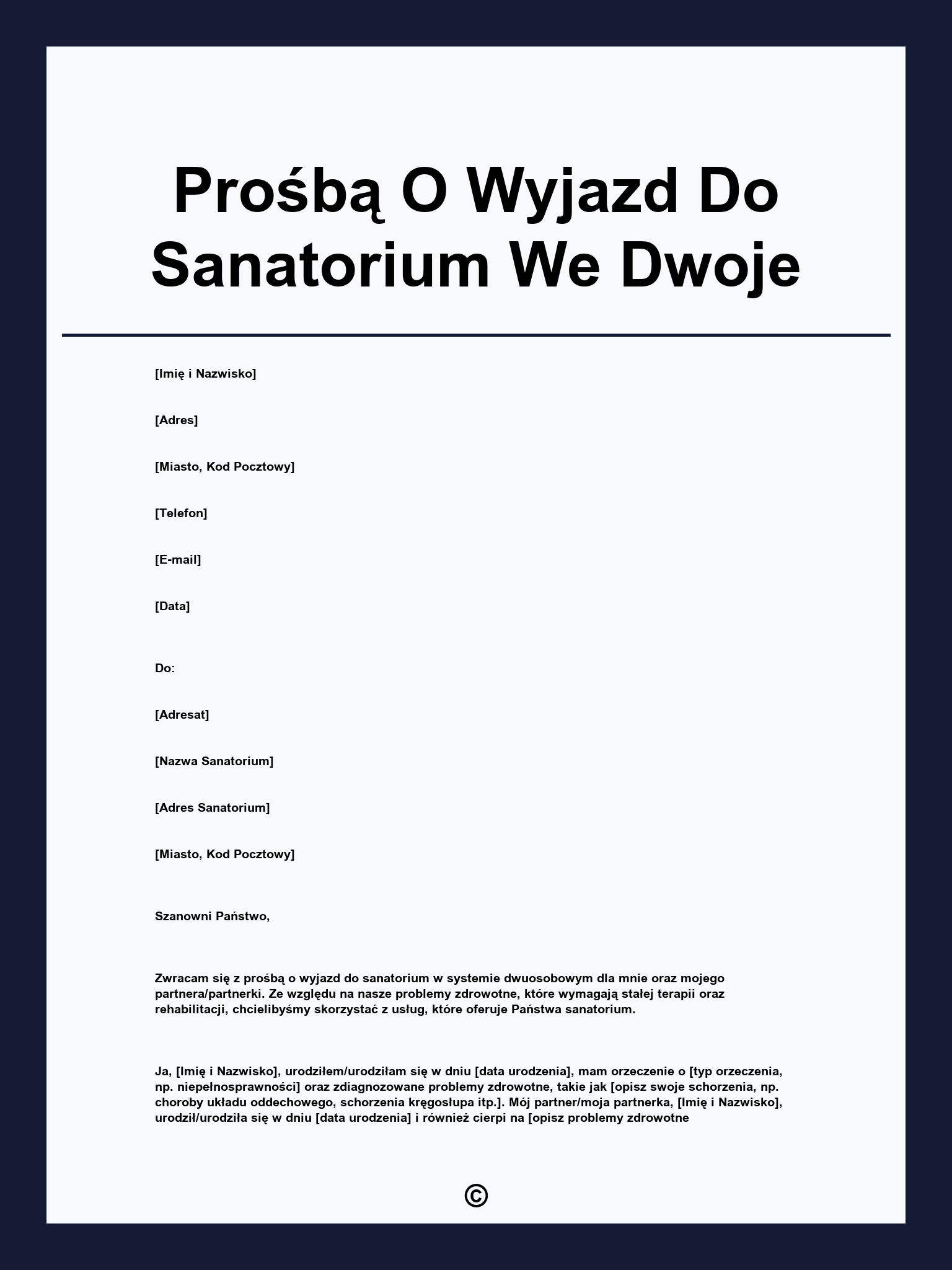 Prośbą O Wyjazd Do Sanatorium We Dwoje