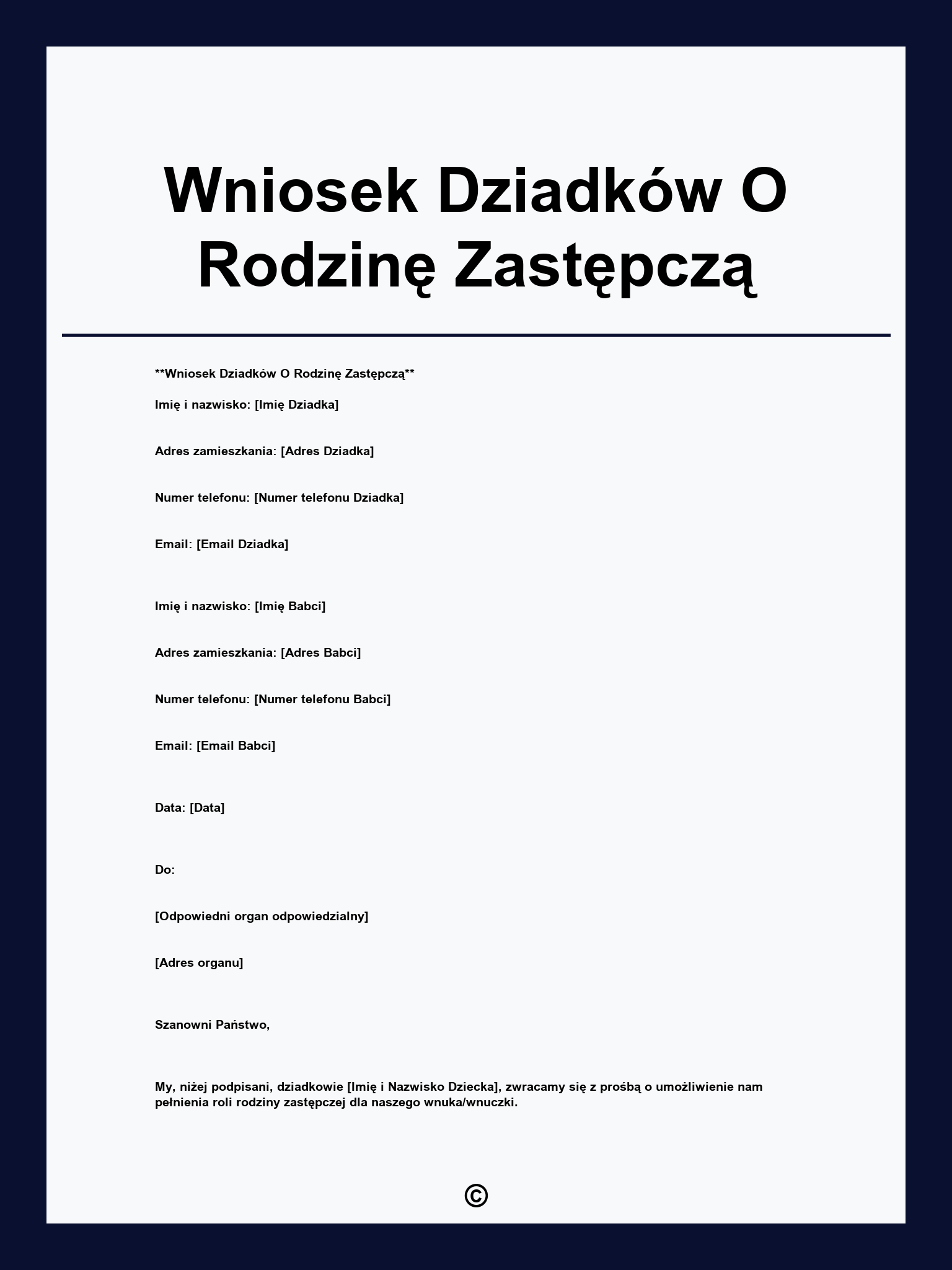 Wniosek Dziadków O Rodzinę Zastępczą