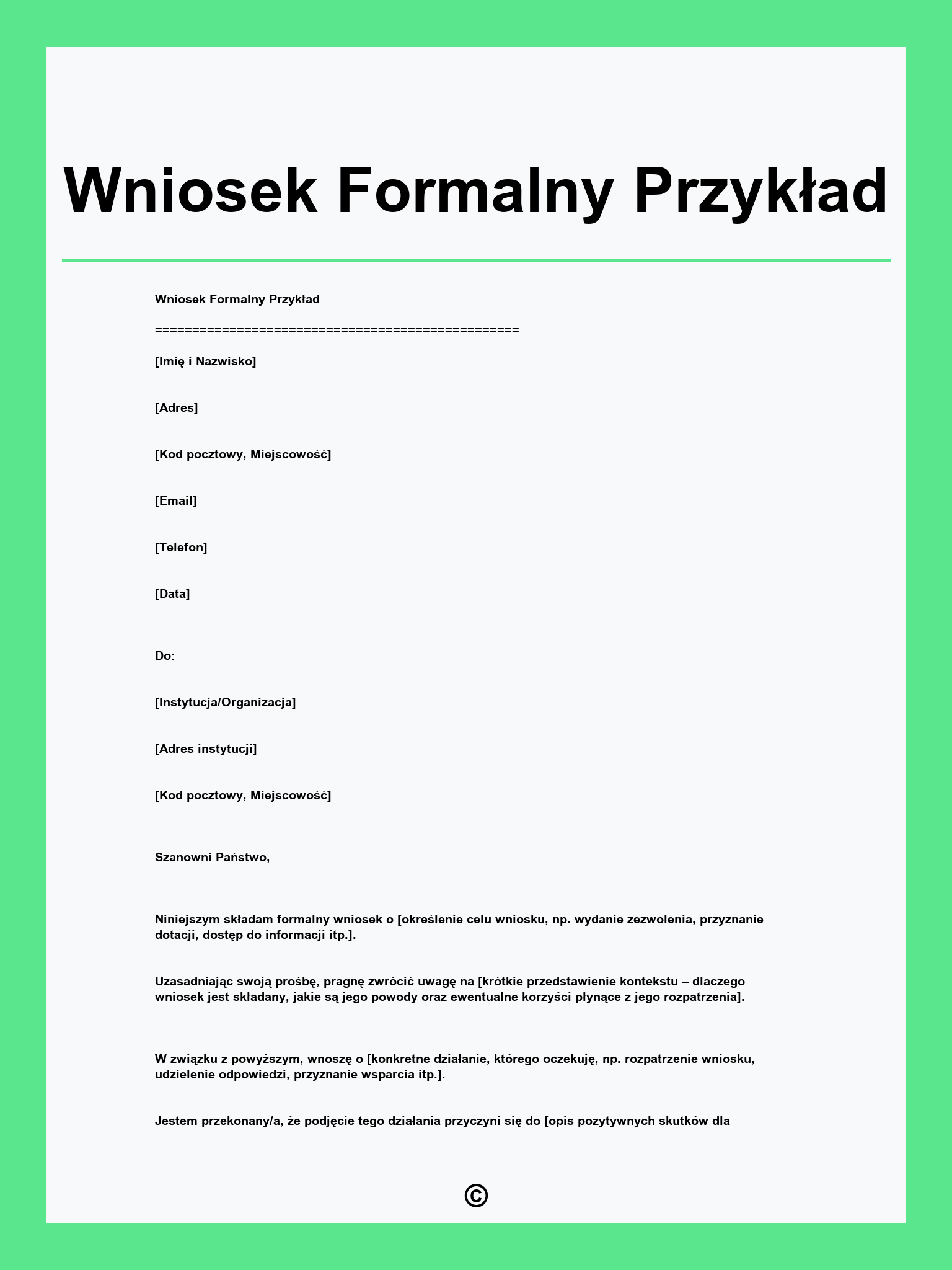 Wniosek Formalny Przykład