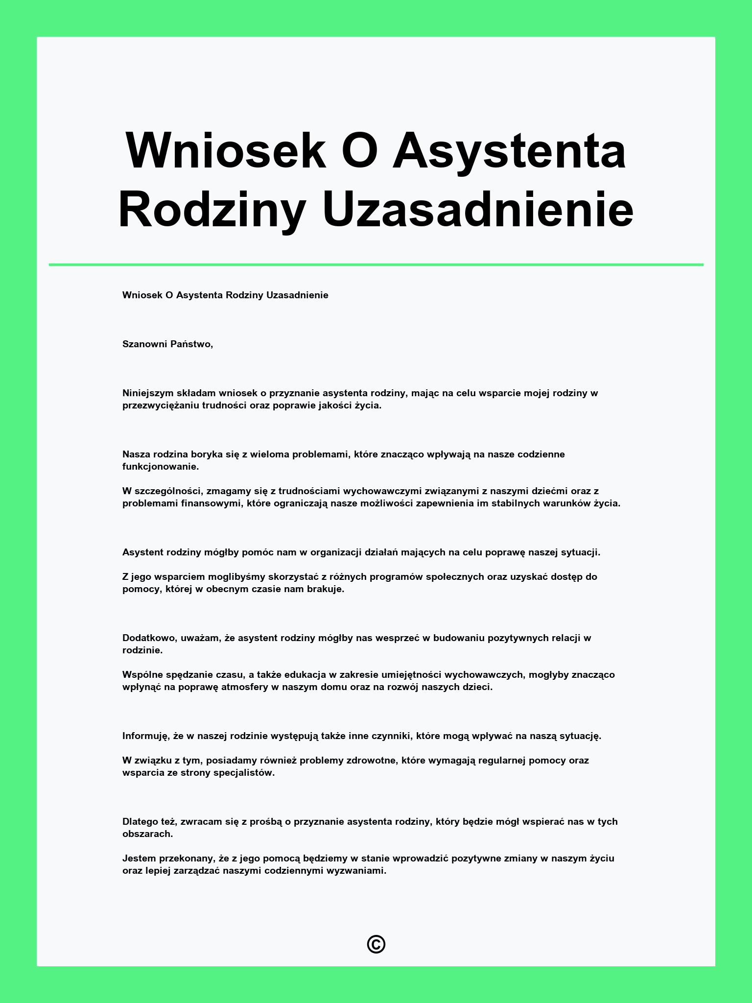 Wniosek O Asystenta Rodziny Uzasadnienie