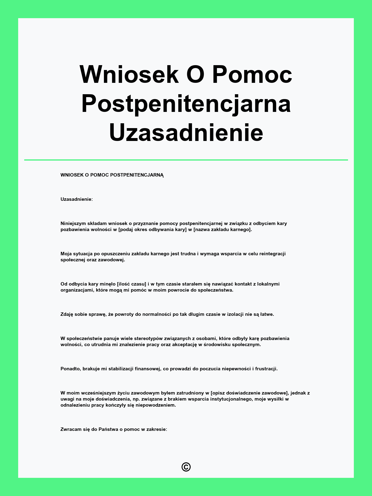 Wniosek O Pomoc Postpenitencjarna Uzasadnienie