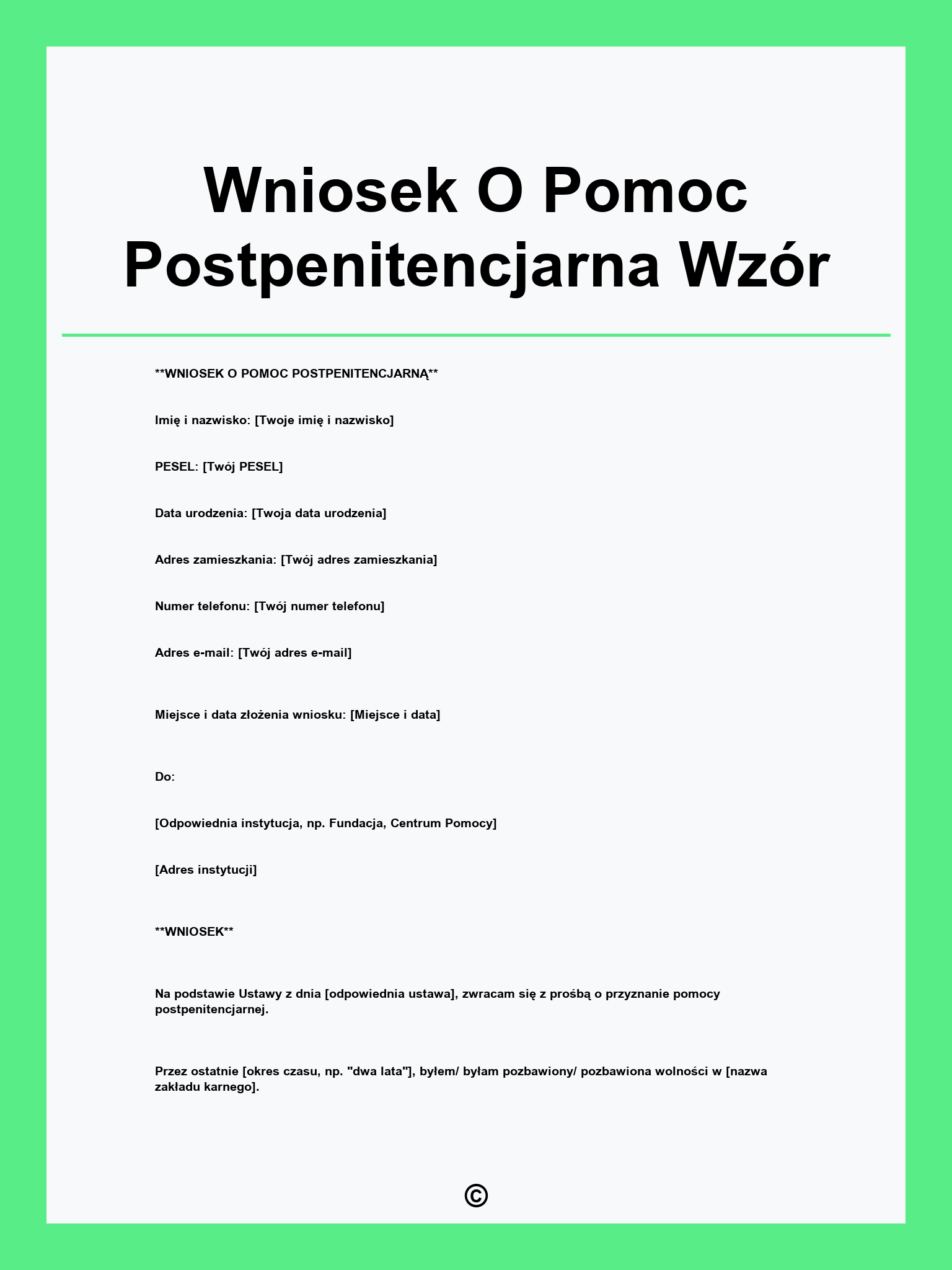 Wniosek O Pomoc Postpenitencjarna Wzór
