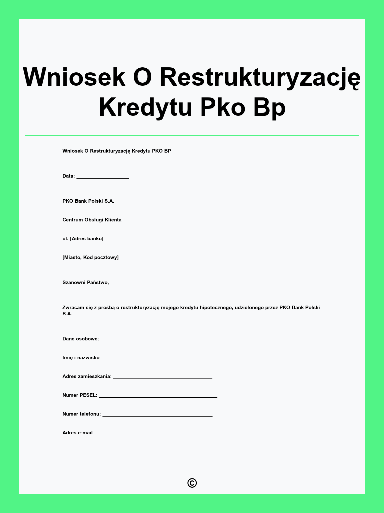 Wniosek O Restrukturyzację Kredytu Pko Bp