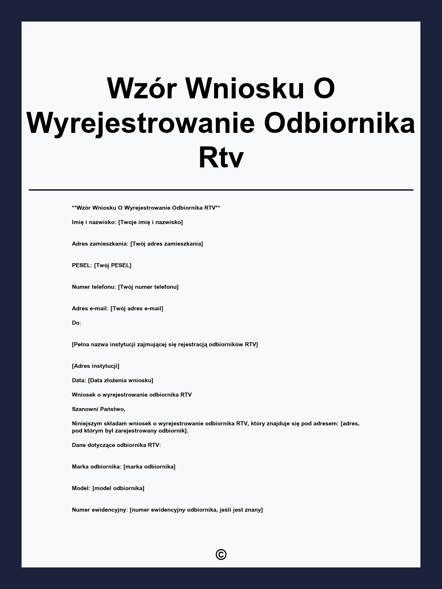 Wzór Wniosku O Wyrejestrowanie Odbiornika Rtv