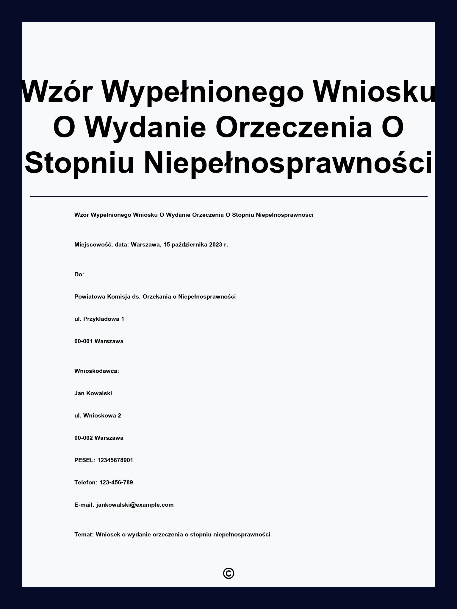 Wzór Wypełnionego Wniosku O Wydanie Orzeczenia O Stopniu Niepełnosprawności